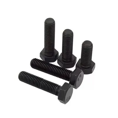 Acier au carbone Din933 Grade 4.8 avec boulon hexagonal plaqué noir, filetage complet